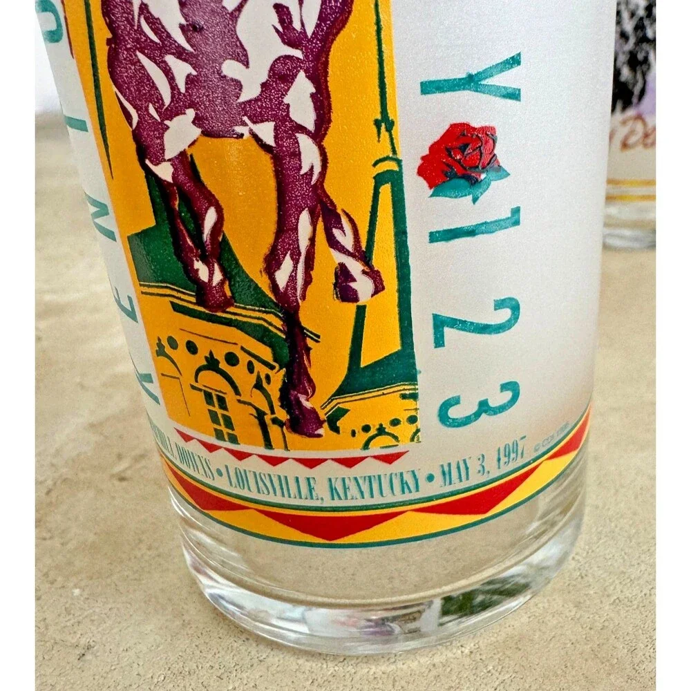Vintage Kentucky Derby Glasses 1996 1997 1998 Set of 3 Churchill‎ Downs Aramark